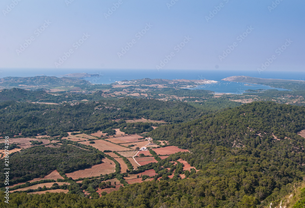 View from the top of Toro mount at the north of Menorca island