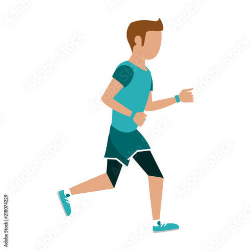 Fitness man running vector illustration graphic design vector illustration graphic design