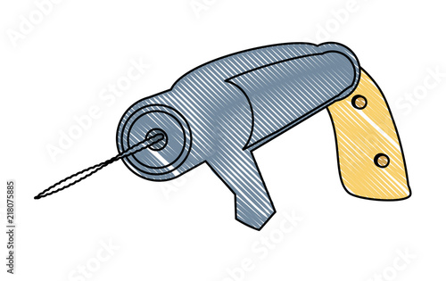 drill tool icon over white background, vector illustration