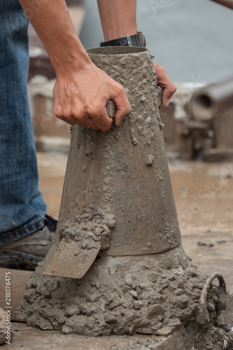 Canvas Print Concrete slump test