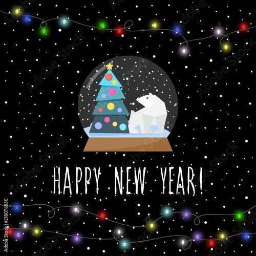 Happy new year card template. Happy new year pattern for greeting card, party invitation, new year holiday sale advertising, winter christmas vacation travel poster, bag prrint, t-shirt etc.