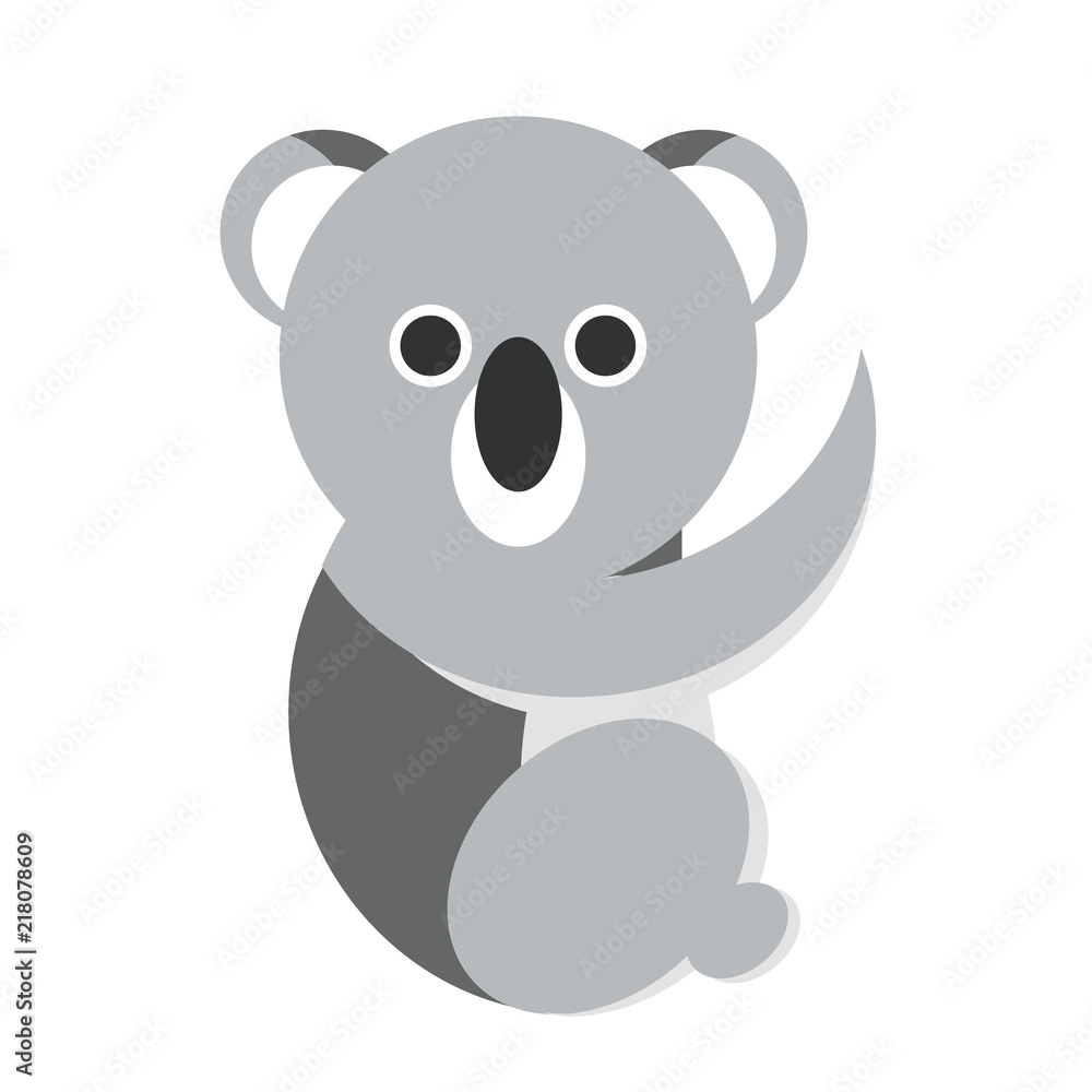 Fototapeta premium Vector nursery cute wild mammal animal Australian koala