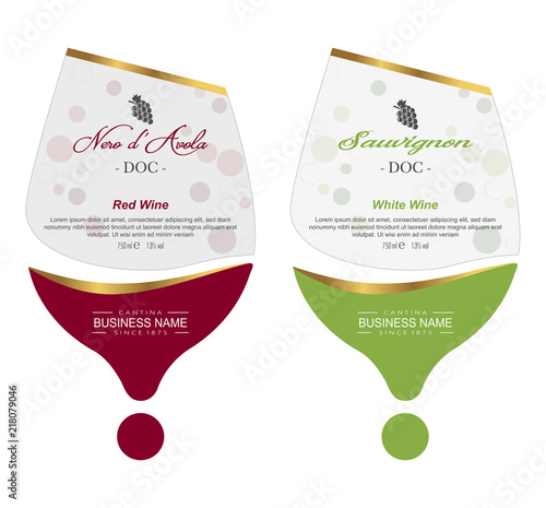 Set of Vector wine label
