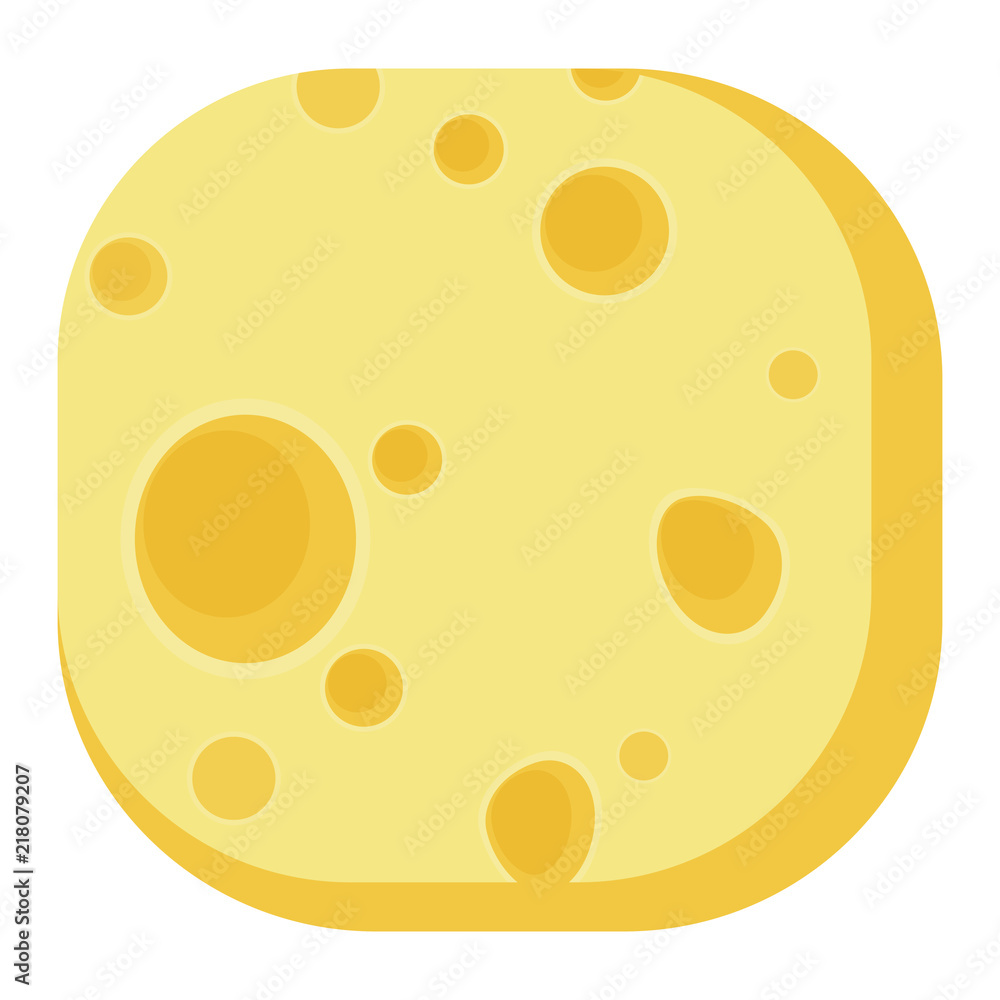 Delicious breakfast round corner square icon cheese Delicious breakfast round corner square icon cheese