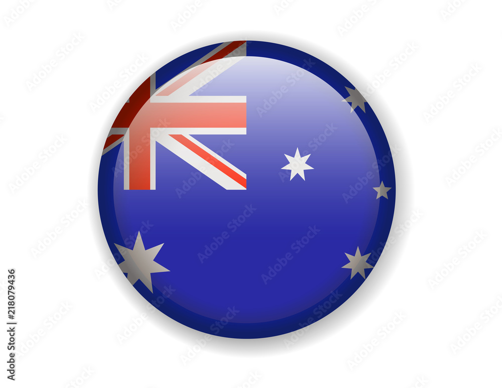 Australia flag. Round bright Icon on a white background Australia flag. Round bright Icon on a white background