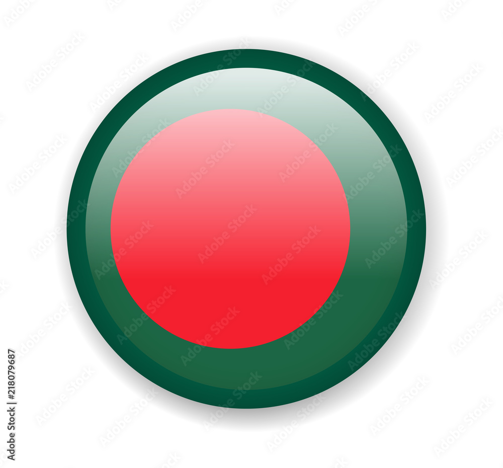Bangladesh flag. Round bright Icon on a white background Bangladesh flag. Round bright Icon on a white background