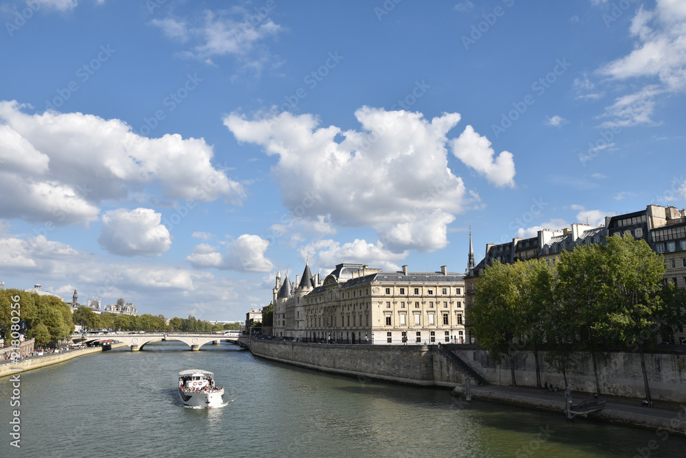 La Seine et l'île de la Cité à Paris en été, France
