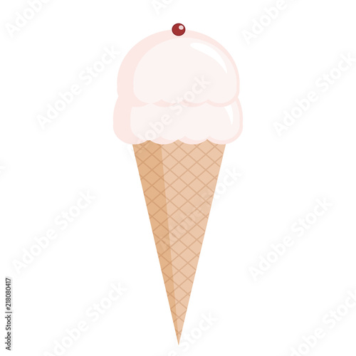 Delicious sweet dessert in cute girlish style ice cream cone