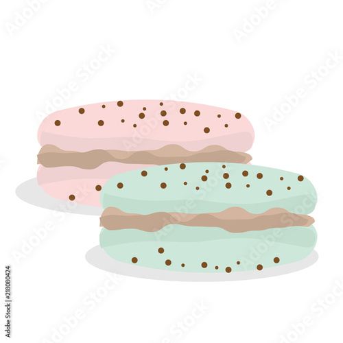 Delicious sweet dessert in cute girlish style macaroon