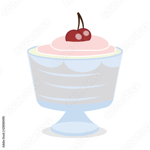 Delicious sweet dessert in cute girlish style ice cream fruit tart