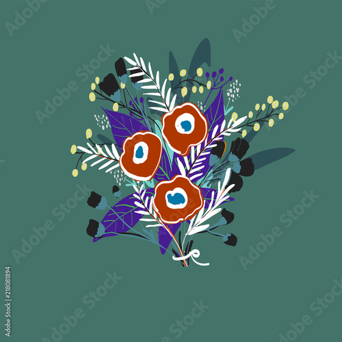hand drawn floral vector background © beingeniusloci