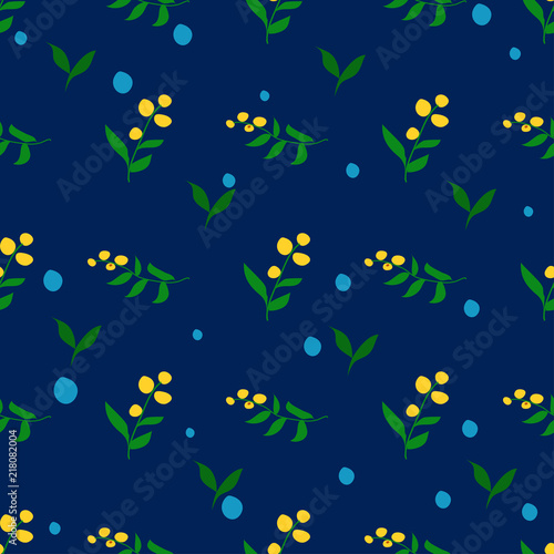 Vector floral pattern in doodle style with flowers