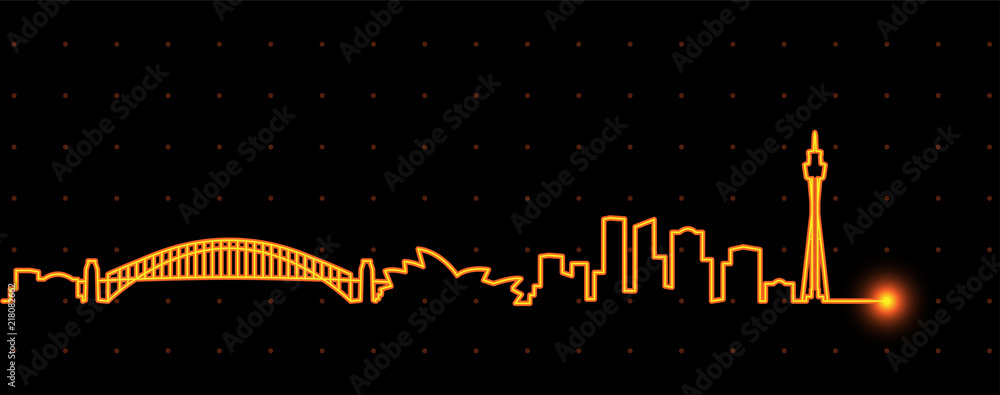Naklejka premium Sydney Light Streak Skyline