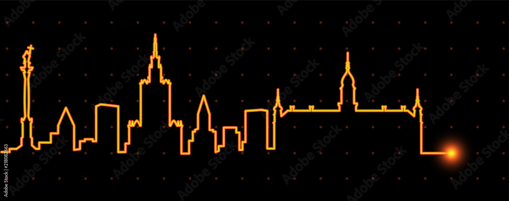 Obraz premium Warszawa Light Streak Skyline