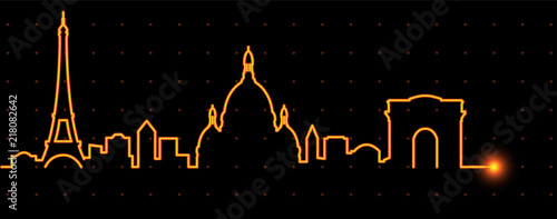 Paris Light Streak Skyline