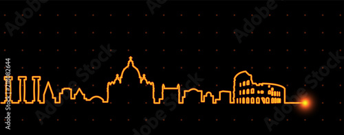 Rome Light Streak Skyline