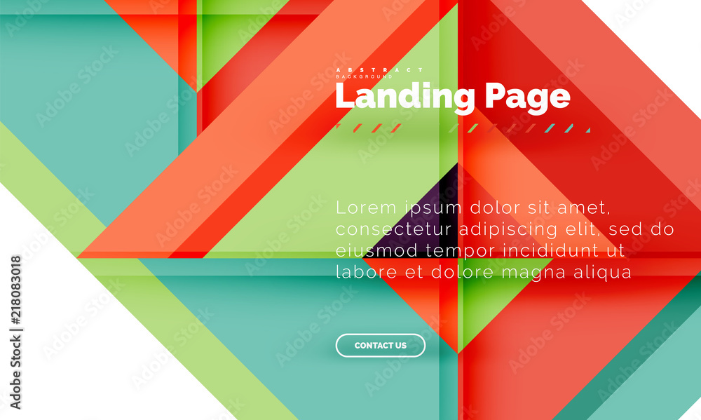 Square shape geometric abstract background, landing page web design template Square shape geometric abstract background, landing page web design template