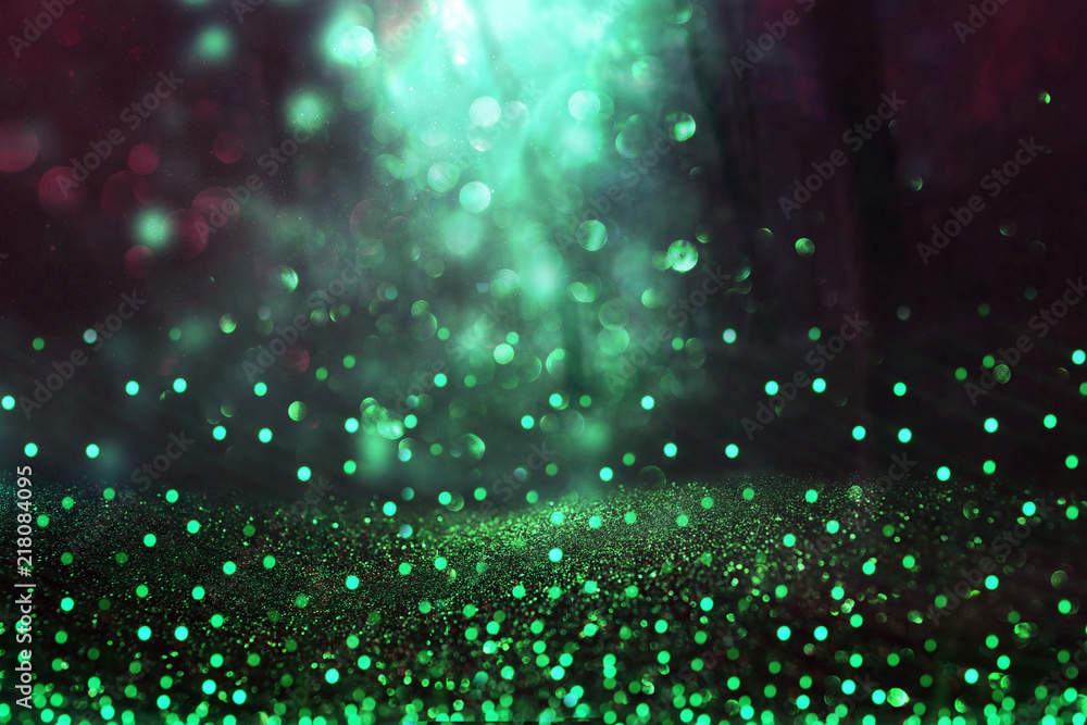 Plakat Abstract and magical image of glitter Firefly flying in the night forest. Fairy tale concept.