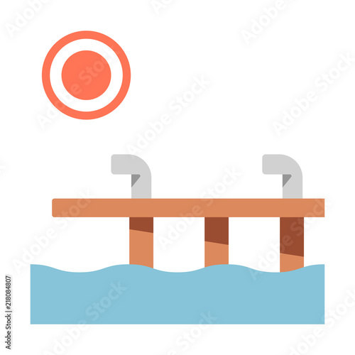 Dock flat illustration
