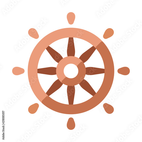 Ship wheel flat illustration