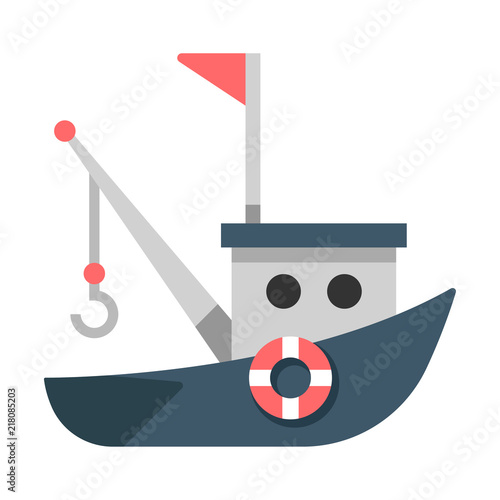 Boat flat illustration