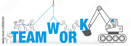 Banner Teamarbeit - Team setzt das Wort Teamwork zusammen