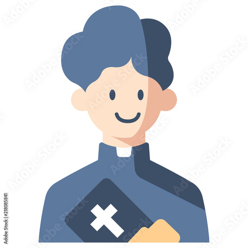 Priest flat illustration