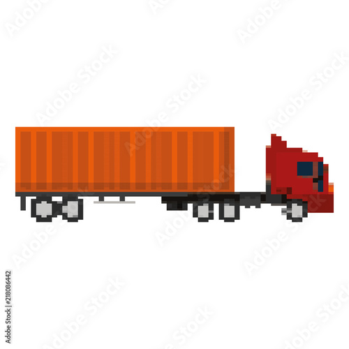pixelated truck cargo delivery service