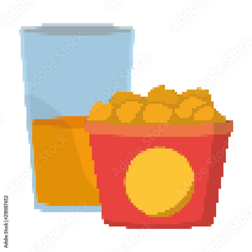 pixelated thighs chicken inside box and juice