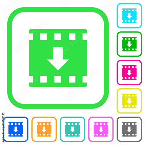 Move down movie vivid colored flat icons