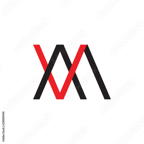 VM logo, MV logo letter design