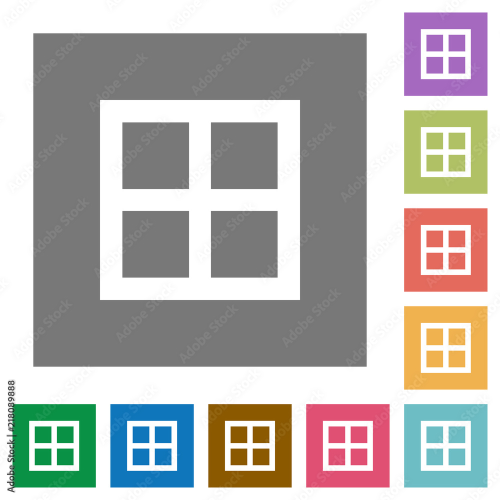 All borders square flat icons All borders square flat icons