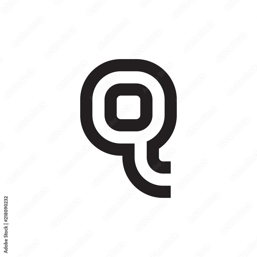 Q logo letter design square line art Q logo letter design square line art