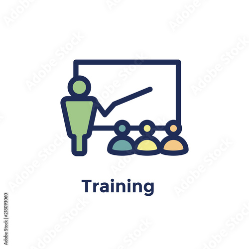 New Employee Hiring Process icon  - person training new recruits