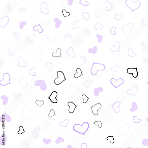 Light Purple vector seamless texture with lovely hearts.