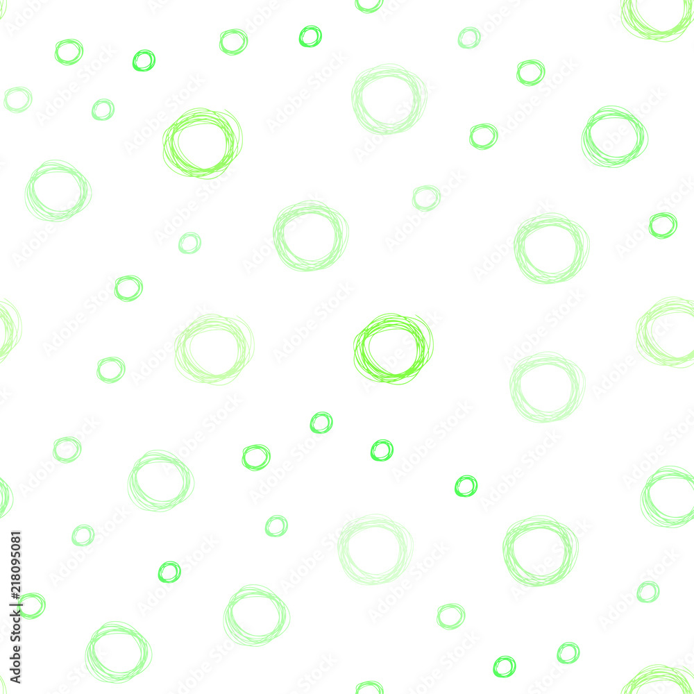 Light Green vector seamless template with circles.