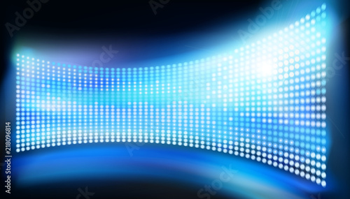 Big led projection screen. Vector illustration.