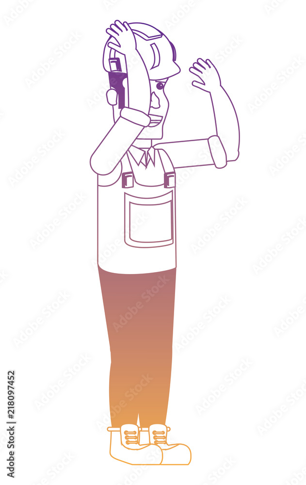 cartoon construction worker with safety vest and helmet over white background, vector illustration cartoon construction worker with safety vest and helmet over white background, vector illustration