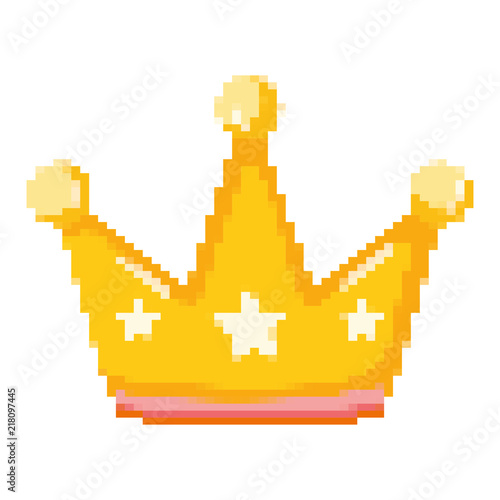 pixelated metal crown with stars design