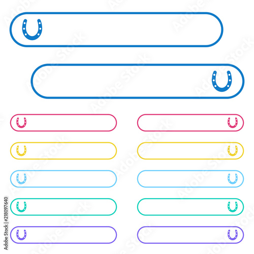 Horseshoe icons in rounded color menu buttons