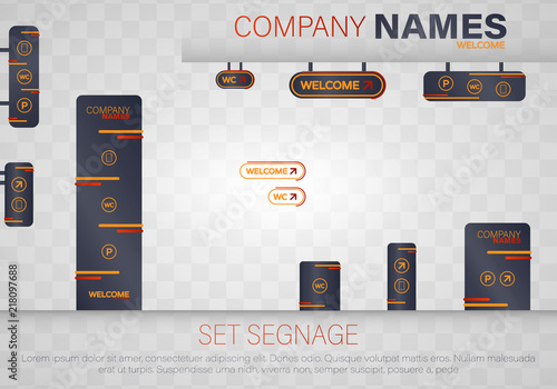 Set signage.  Vector.