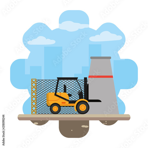 industry factory and forklift construction machine