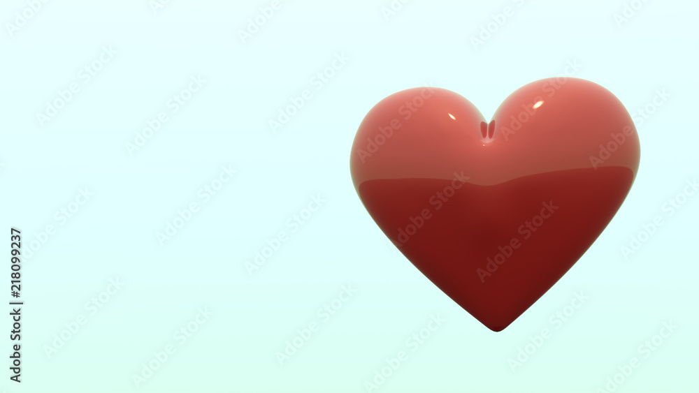 3d heart on a blue background