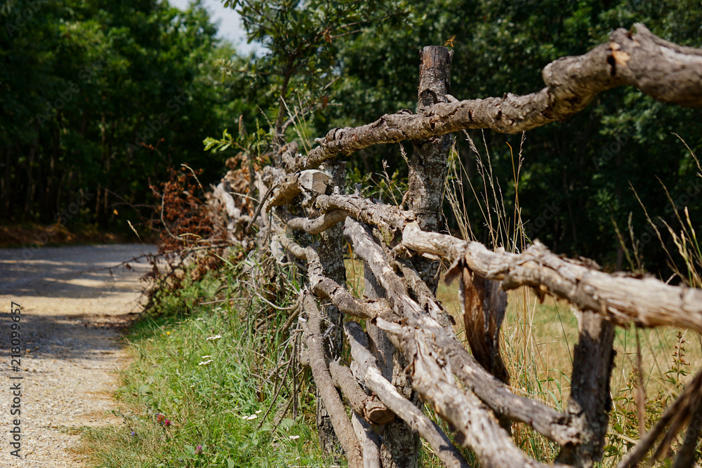 wooden fence in mountains