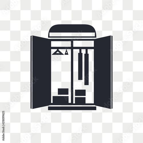 Wardrobe vector icon isolated on transparent background, Wardrobe logo design