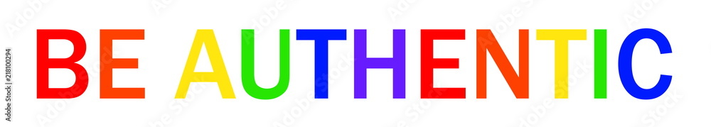 BE AUTHENTIC Color logo Rainbow style. BE AUTHENTIC Color logo Rainbow style.