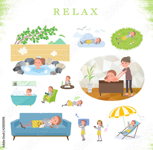 flat type Behind knot hair women_relax