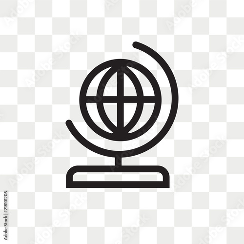 Earth globe vector icon isolated on transparent background  Earth globe logo design