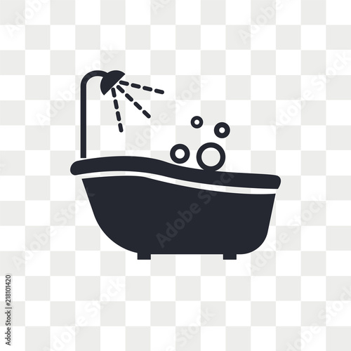 Bath tub vector icon isolated on transparent background, Bath tub logo design