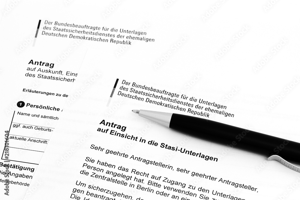 Antrag auf Einsicht in Stasi-Unterlagen Antrag auf Einsicht in Stasi-Unterlagen